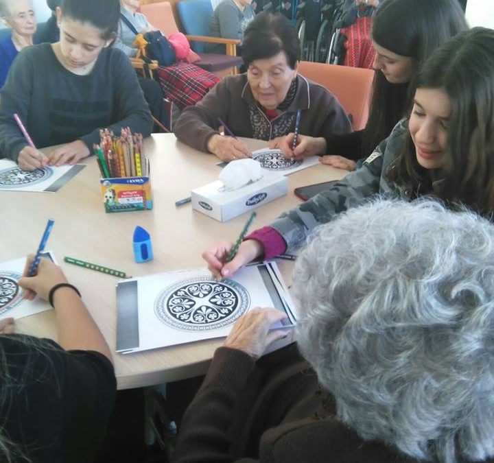 Pintem amb alumnes de l’Institut